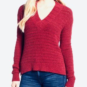 CASLON FUSHIA Pink Rose Knit V Neck Sweater